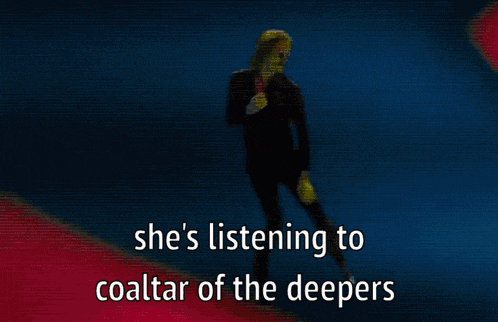 a video of a person dancing with the words she 's listening to coaltar of the deepers