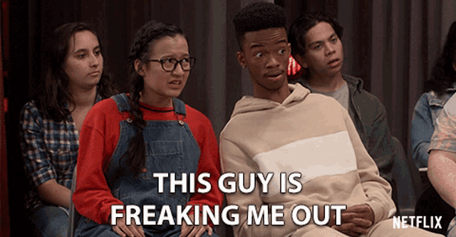 This Guy Is Freaking Me Out Coy Stewart GIF - This Guy Is Freaking Me Out Coy Stewart Gabriel Iglesias GIFs