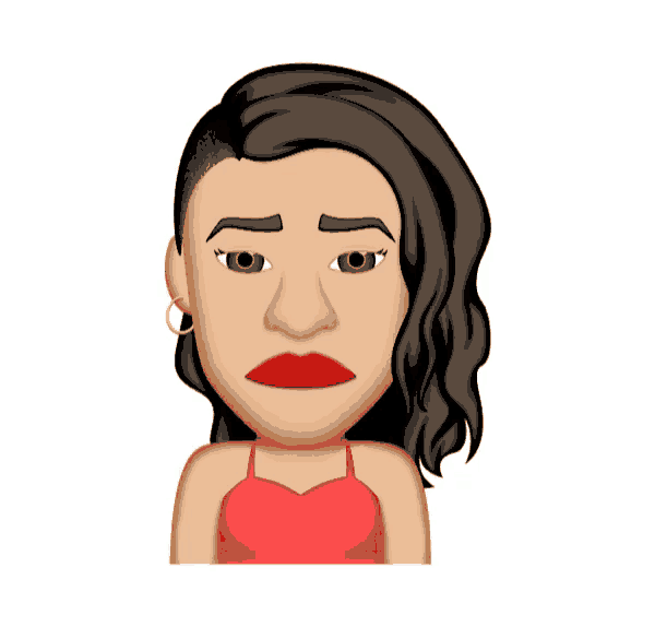 a cartoon drawing of a woman with a sad expression on her face