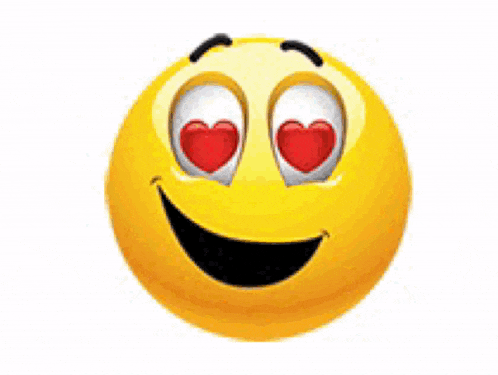 a smiley face is holding a red balloon in the shape of a heart .