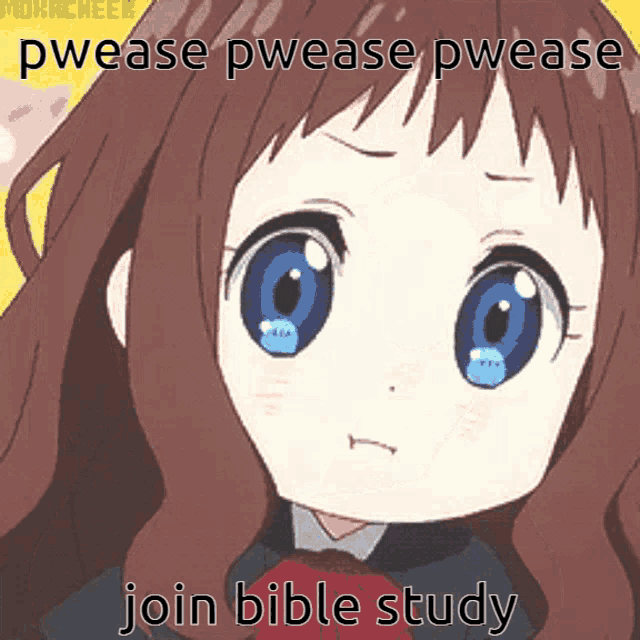 a picture of a girl with blue eyes and the words join bible study