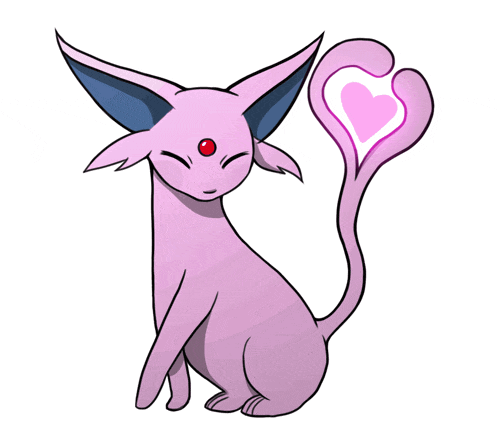 a drawing of a purple cat with a red eye