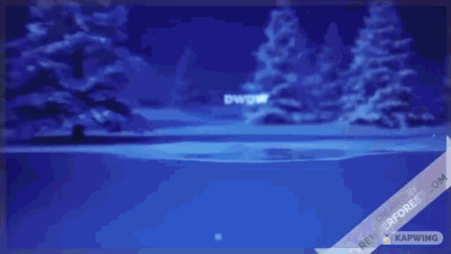 a computer screen shows a snowy forest with a few trees