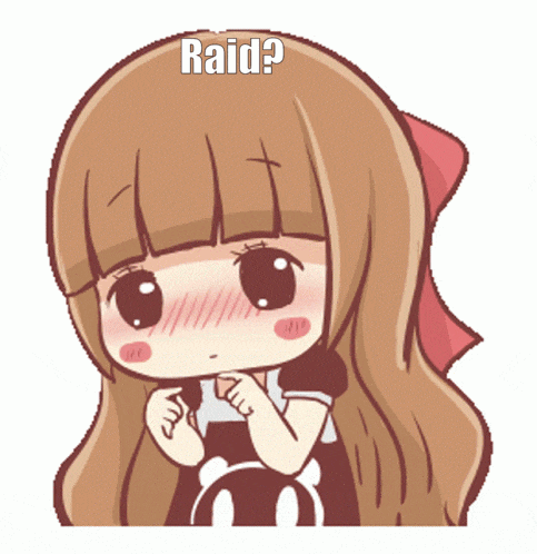 a cartoon of a girl with the words raid written above her