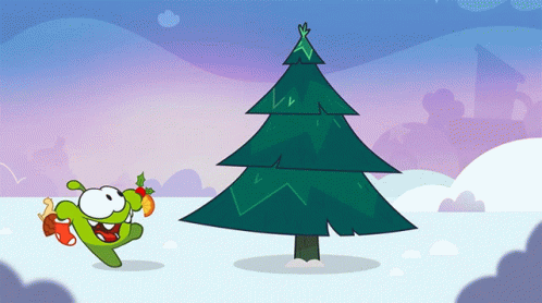 Decorating The Christmas Tree Om Nom GIF - Decorating The Christmas Tree Om Nom Om Nom And Cut The Rope GIFs