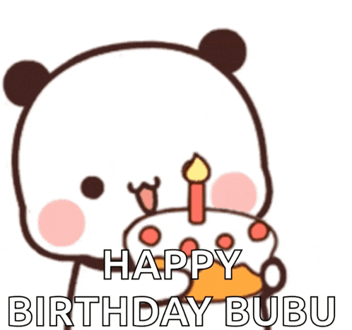 a panda bear is blowing out a birthday candle