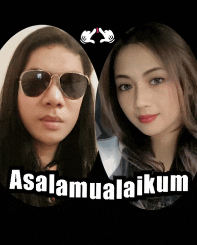 a picture of two women with the words assalamualaikum on it