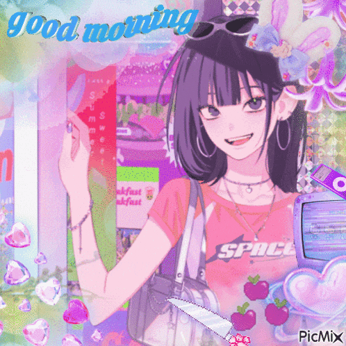 a picture of a girl with a space shirt on