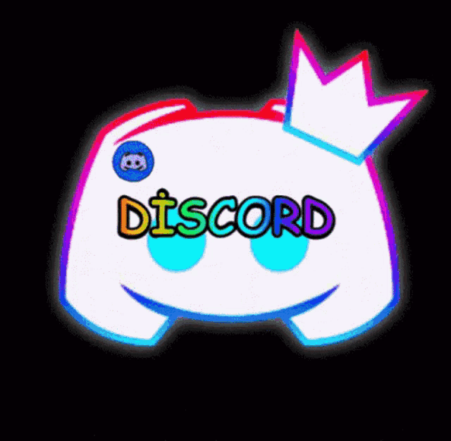 a discord logo with a crown on top of it