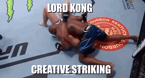 two men are wrestling in a ring with the words lord kong creative striking