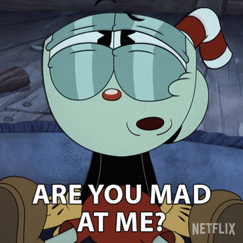 Are You Mad At Me Cuphead GIF - Are You Mad At Me Cuphead The Cuphead Show GIFs
