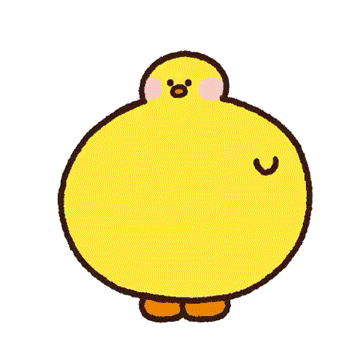 a cartoon chick is sitting next to a pink heart .