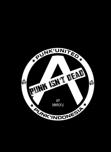 a black and white logo that says punk united