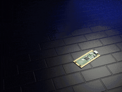a motherboard is laying on a black tiled floor