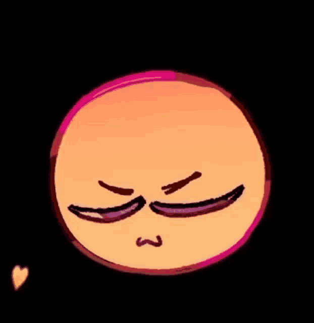 a cartoon smiley face with a heart in the background .