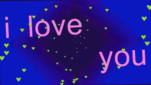 a blue background with the words i love you surrounded by hearts