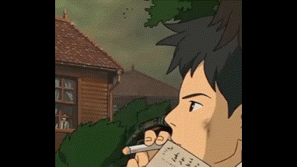 a cartoon of a man smoking a cigarette and holding a piece of paper in his hand .