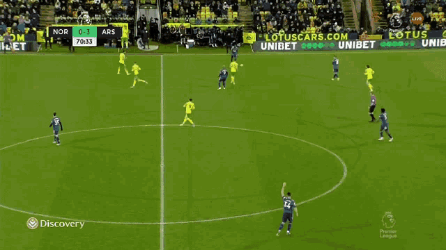 a soccer game between nor and ars is being shown live on discovery