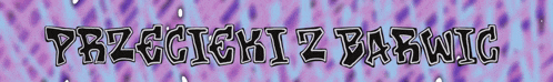 a purple and blue background with the words przegięty z parnic on it