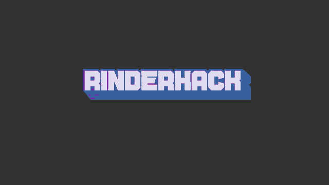 a pink and white logo for rinderhack on a black background