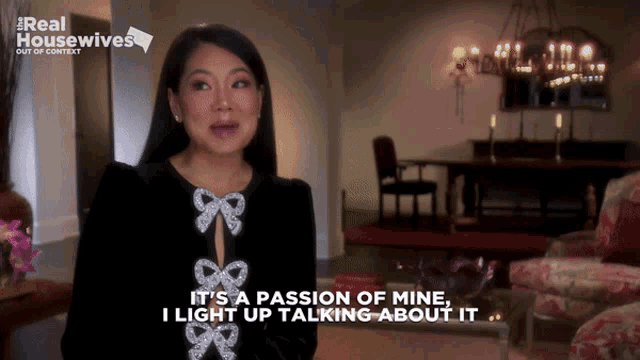 a woman in a black dress says it 's a passion of mine