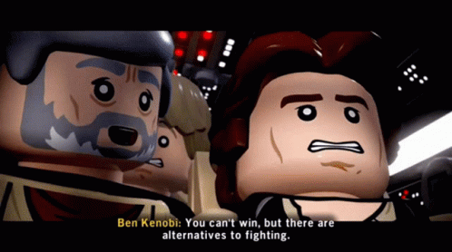 Lego Star Wars Ben Kenobi GIF - Lego Star Wars Ben Kenobi You Cant Win GIFs