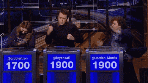 three people are standing in front of a board that says 1700 1900 and jordan morris