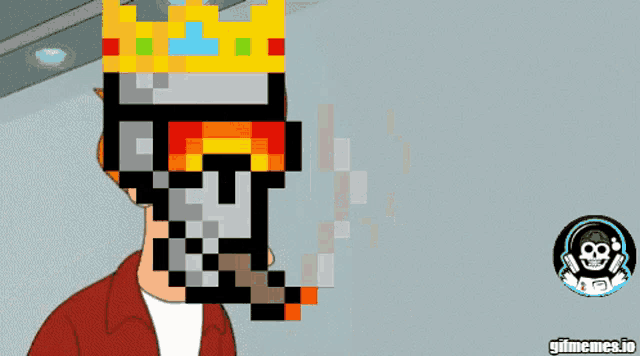 a cartoon of a man holding a bunch of money with the words shut up and take below him