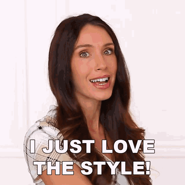 a woman says i just love the style in a plaid shirt