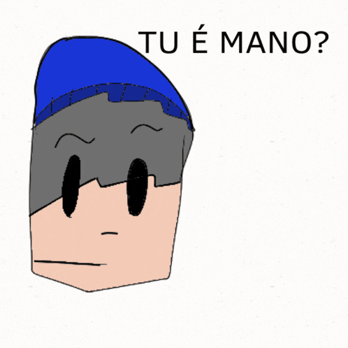 a drawing of a man with a blue hat and a rainbow flag with the words tu e mano