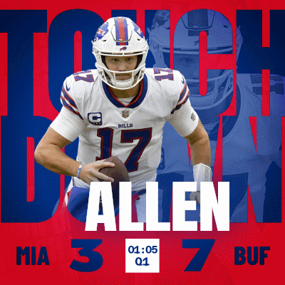 a buffalo bills football player named allen runs with the ball