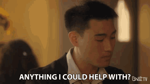 a man says " anything i could help with " in a blurry photo