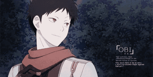 a drawing of a boy with a scarf around his neck and the name tobi on the bottom right