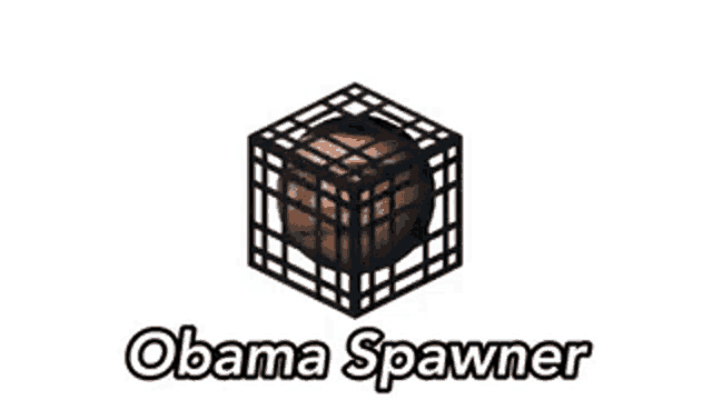 a logo for obama spawner , a minecraft mod that allows you to create a spawner in minecraft .
