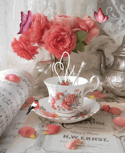 Goodmorning Teatime GIF - Goodmorning Teatime Flowers GIFs