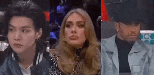 a collage of three pictures of a man , a woman and a man .