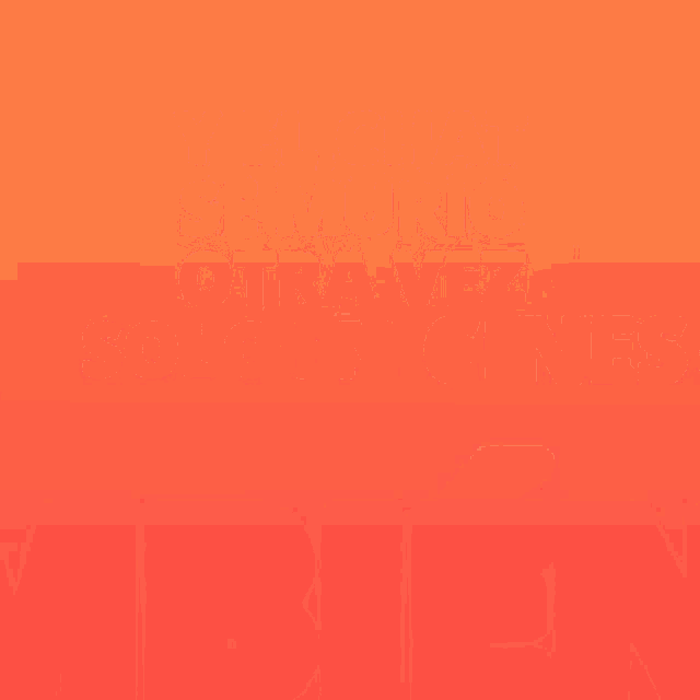 a red letter v on a white background with a blurred background .