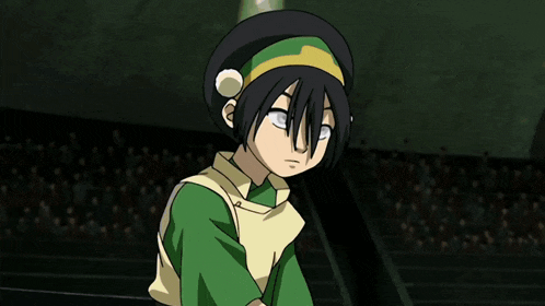 a cartoon of a girl in a green outfit with a white earring