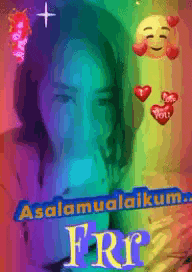 a picture of a girl with the words assalamualaikum frr on it