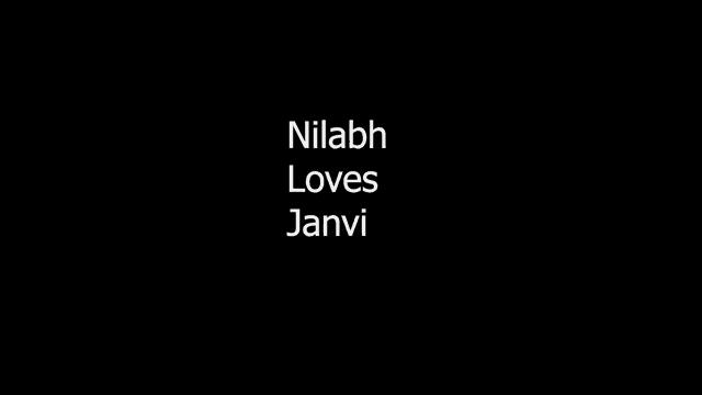 a black background with the words nilash loves janvi written on it .