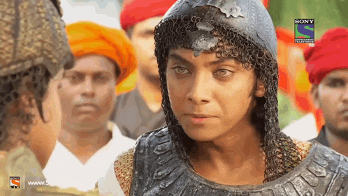 a sony television ad is displayed on the screen of a man in armor