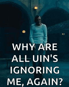 why are all uin 's ignoring me , again ? a man is standing in front of a building .