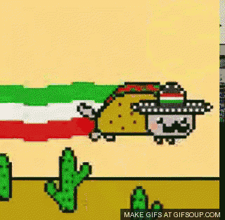 a pixel art of a cat wearing a sombrero