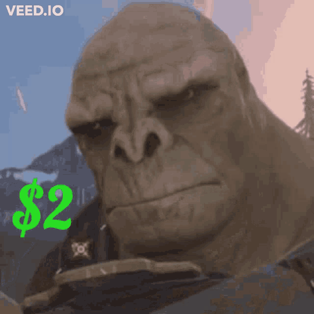 a picture of a gorilla with a dollar sign on it