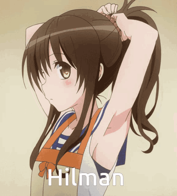 a picture of a girl with the name hilman written on it