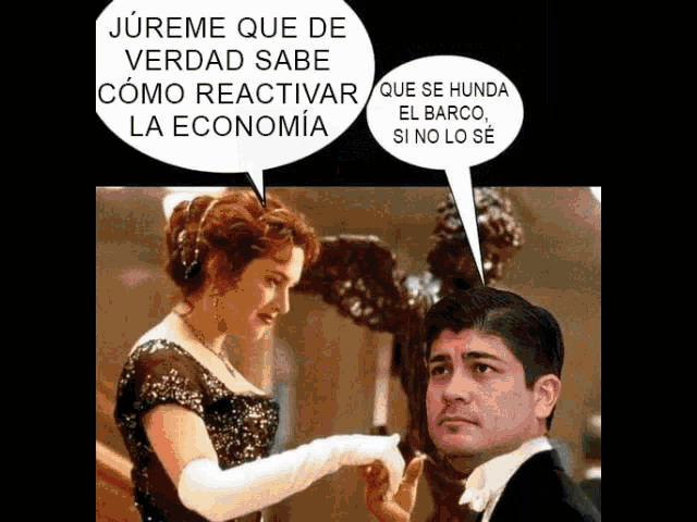 a man and a woman are talking in spanish