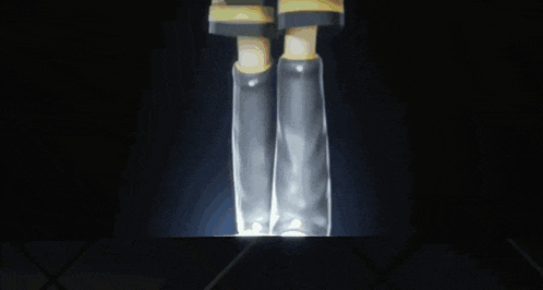 a close up of a person 's legs with a light coming out of them