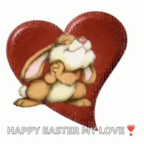 Happy Easter Easter Bunny GIF - Happy Easter Easter Bunny Hearts GIFs