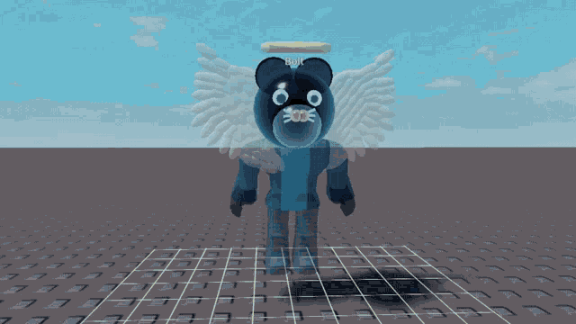 a cartoon character with wings and a halo has the name rok on it