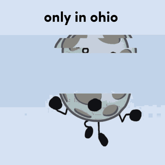 a cartoon drawing of a moon with the words " only in ohio " above it